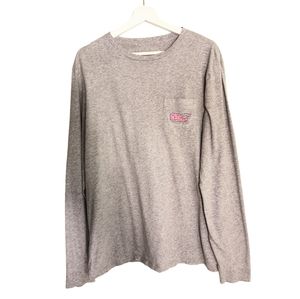 Vineyard Vines Gray Long Sleeve logo graphic T-shirt Womens size M